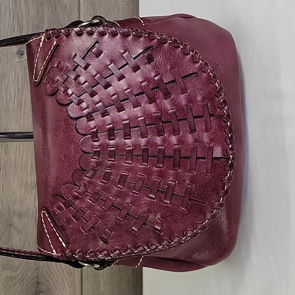 Patricia Nash Purple Leather Flap Front Crossbody Shoulder Bag - Picture 3 of 14